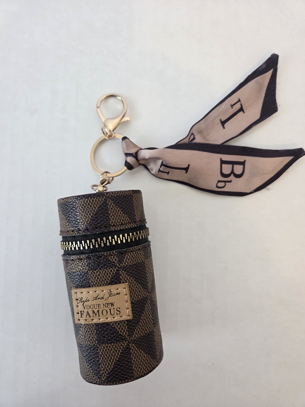 Keychain Purse Charm Pouch - Brown